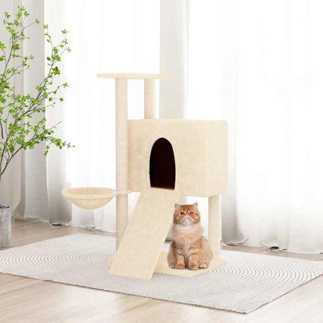 Albero per Gatti con Tiragraffi in Sisal Crema 96 cm vidaXL (1/5)