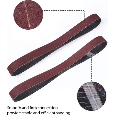 Bande Abrasive 25 x 762 mm Bande de Ponceuse - Ensemble de Bandes Abrasives Mixte (4 X grains 80/120/150) pour Ponceuses à Bande 12 pièces.bande abrasive de ponceuse (1/5)