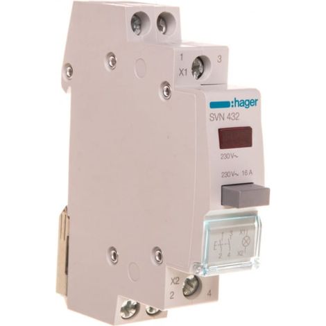 Interruptor pulsador con luz roja 16A 2Z 0R SVN432
