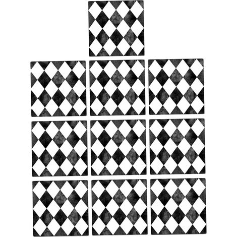 10 Pièces Autocollants Pour Carrelage à Motif Diamant Imperméables Et Décoratifs Pour Maison Lot (1/5)