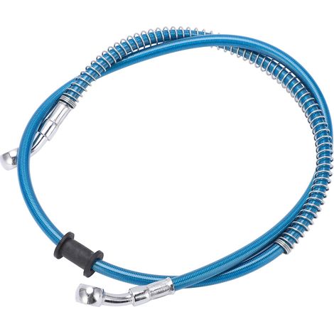 Durite de frein universelle en acier bleu de 100 cm pour moto, scooter, quad et moto tout-terrain. (1/5)