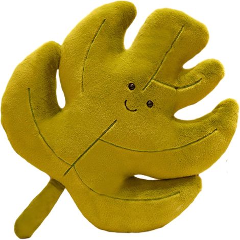 Weiches, grünes Plüschkissen mit Blättermotiv, gefüllt mit Plüschtieren, 40 cm (16 Zoll) – ideal als Dekoration für Paare, z. B. zum Geburtstag oder zu Feiertagen.
