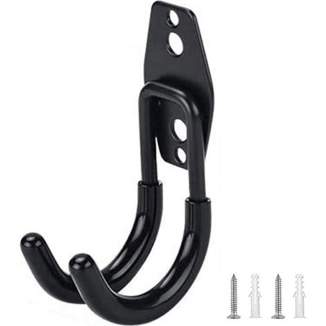 Gancio da garage resistente in acciaio antiscivolo, nero