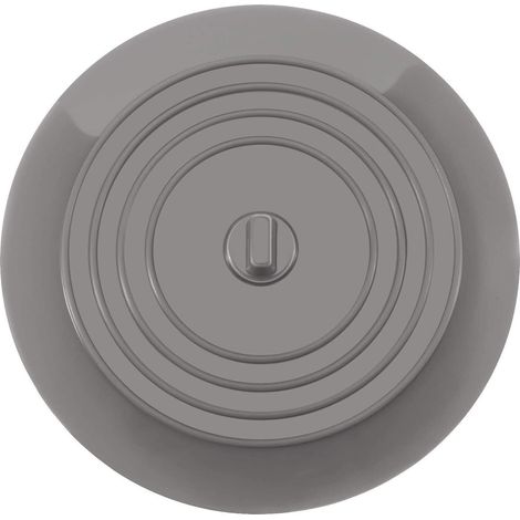 Bouchon d'évier universel en silicone pour cuisine, salle de bain et buanderie - 15 cm de diamètre (paquet de 2, gris) (1/5)