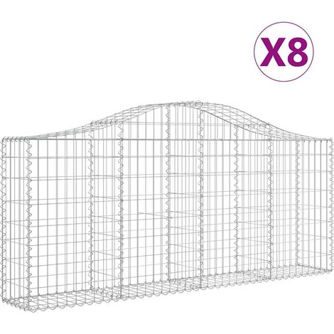 Maison Exclusive - Gabionen mit Hochbogen 8 Stk. 200x30x80/100 cm