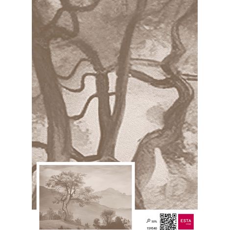 papier peint panoramique paysage italien taupe - ESTAhome