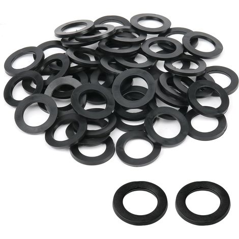 Lot 50 Joints Caoutchouc, Rondelles Plates et Toriques, 20x30x2.5mm, Kit Assortiment Noir pour Réparation Robinet, Plomberie, Tuyau, WC et Pommeau de Douche (1/5)