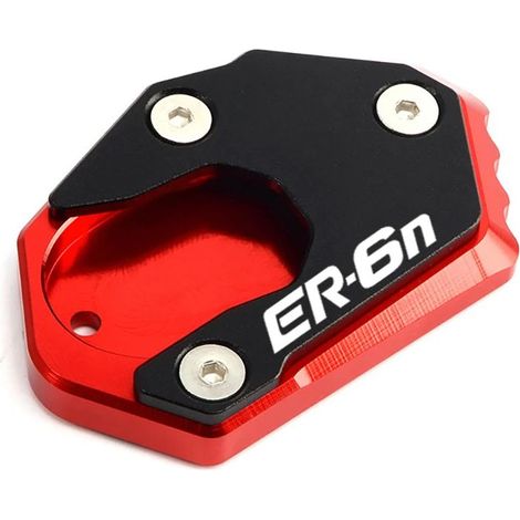 (Rouge) Compatible avec Kawasaki ER6n 2009-2014 2015 2016 Hunter ER-6n Accessoires Béquille Pied Béquille latérale Extension de béquille latérale Plaque de support maxpower (1/4)