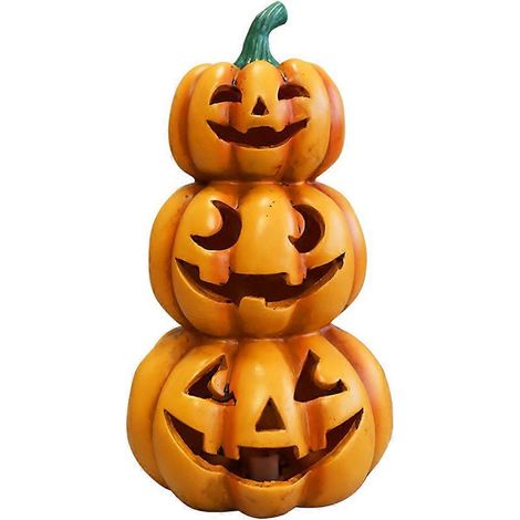 Tragbare Halloween-Kürbislaterne aus gestapelten Kürbissen – leuchtendes Licht für Halloween-Partys, Spukhäuser, Hausbar-Dekoration, tragbarer Kürbiseimer als Requisite