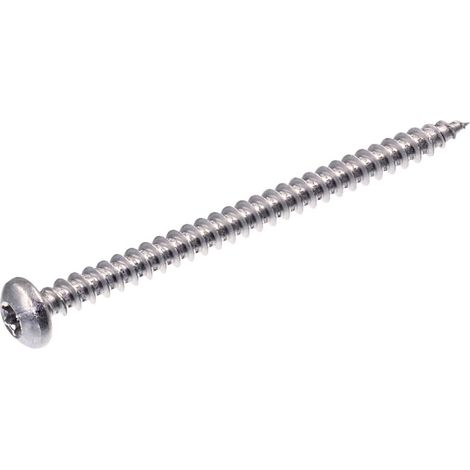 Vis à bois inox Tête semi-ronde 100 pièces Acier V2A Filetage complet TX Pour panneaux et meubles 5 x 70 mm