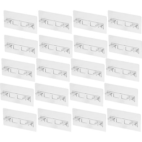 20PCS Support D'Étagère Adhésif Sans Perceuse Goupilles D'Étagère Transparentes pour Étagères D'Armoire Clips D'Étagère (1/5)