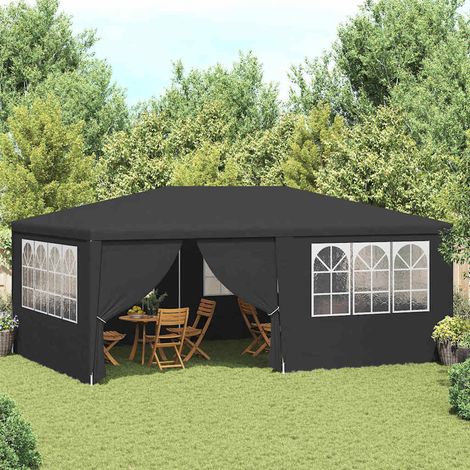 Tente de fête-Tente de réception et parois latérales 4x6 m Anthracite 90 g/m² (1/5)