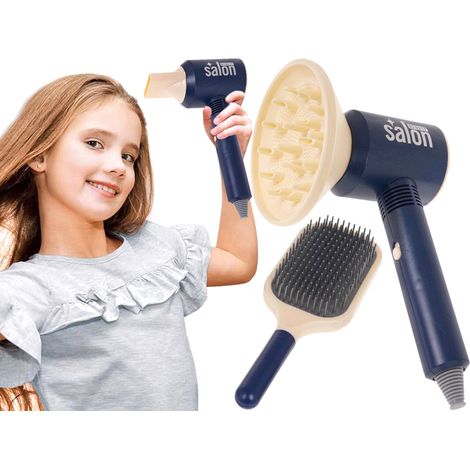 Set da parrucchiere per bambini, asciugacapelli, spazzola, diffusore, bellezza (1/4)