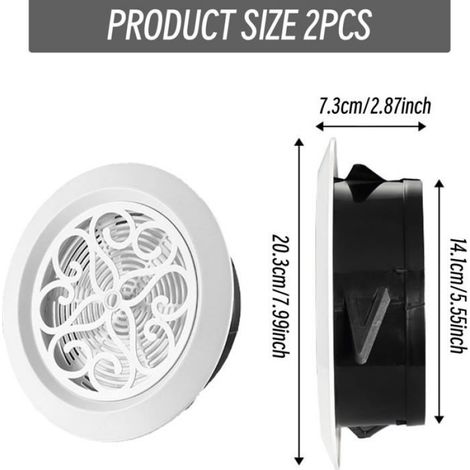 Couvercles ventilation ronds – ABS, plafond (1/4)