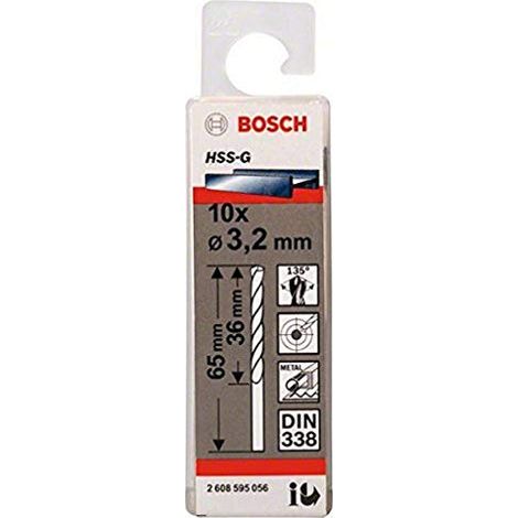 2608595056 - Punte per metallo HSS-G, DIN 338 3,2 x 36 x 65 mm (1/4)