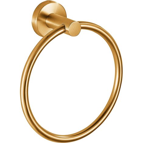 Anneau Porte-Serviettes, Accessoires de Salle de Bain, Anneau Porte-Serviettes Mural, Simple Rond en Acier Inoxydable, pour Salle de Bain et Cuisine (doré)