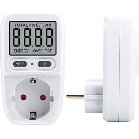 Wattmetro 230V/16A, contatore di energia con presa wattmetrica, misuratore di consumo energetico, regolatore di consumo elettrico con schermo LCD, potenza massima 3680W (1 pz.) (1/4)