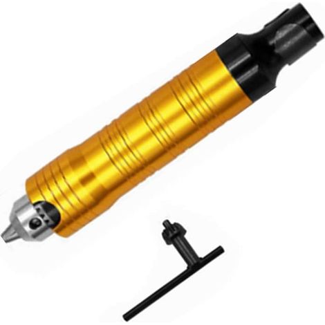 Flex Shaft Drill Chuck Handle Adapter Attachment, Flexible Shaft Fits for Dremel Compatible Rotary Angle Grinder Tool with Wrench (0.3-6.5mm, Gold) (1/5)