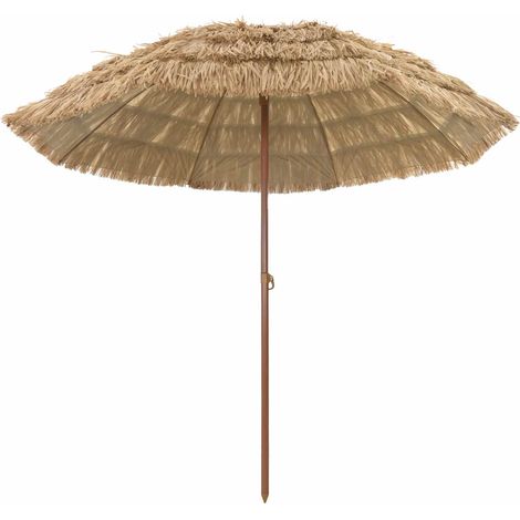 Parasol de playa Natural 255 x 255 x 255 cm Poliéster y Acero vidaXL
