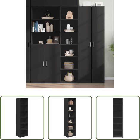 Hochregal - Highboard Schwarz 45x41x185 cm Holzwerkstoff (1/5)