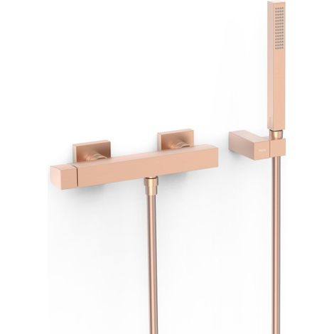 Mitigeur mural pour douche Slim Or Rose Mat 24K - TRES 20216701OPM