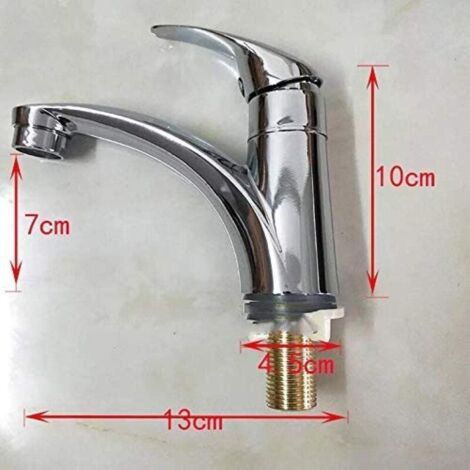 QORVA-Robinets de Robinet mitigeur Un Trou Robinet de lavabo de Salle de Bain Singe Froid cuivre Navire évier Eau (1/2)