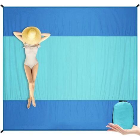 Tapis de plage portable en nylon pliable, résistant à la poussière et à l'humidité, tapis de pique-nique, tapis de camping en plein air (1/5)