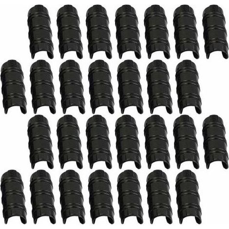 pair 30 Pcs Bâtiments De Jardin Tube Clip PC, Serre Cadre Pinces De Tuyau Tube Film Clip, Noir 20mm (1/4)