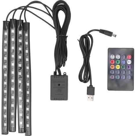 RGB-Lichtleiste mit 8 Farben, 48 LEDs, soundgesteuerte Beleuchtung, Partybeleuchtung, DC 5–12 V (1/5)
