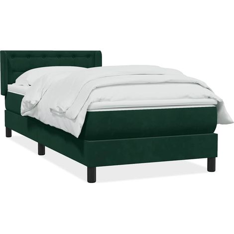 Maison Exclusive - Boxspringbett mit Matratze Dunkelgrün 80x220 c