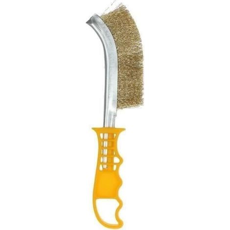 Brosse main plastique manche jaune laiton 260x40 Norton (1/4)