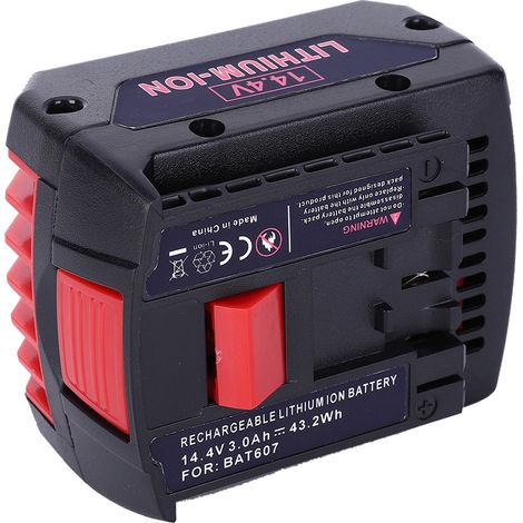 Batterie Li-Ion rechargeable 14.4V 3000mAh pour perceuse visseuse sans fil Bosch, outil électrique, remplacement BAT607, compatibilité et durabilité. (1/5)