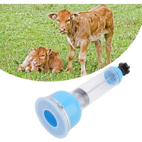 Bomba respiratoria para terneros, herramienta veterinaria azul para granjas y ganado. (1/5)