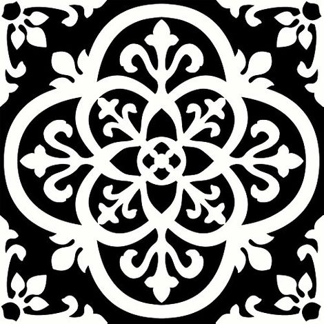 WallPops FP2475 Lot de 10 carreaux de sol gothiques Peel & Stick, noirs (1/5)