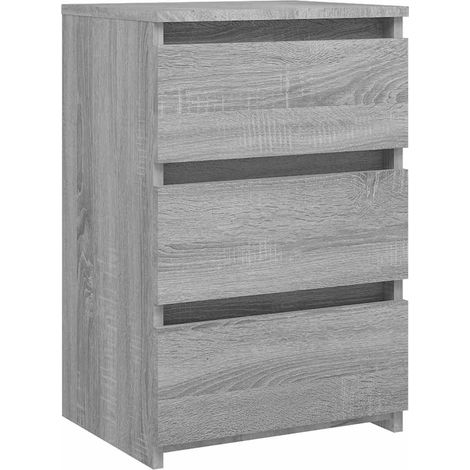 vidaXL Comodino Grigio Sonoma 40x35x62,5 cm in Legno Multistrato