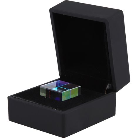 Prisme en verre coloré 23x23x23mm, cube lumineux à six faces, kaléidoscope décoratif, cristal optique pour décoration et effets de lumière (1/5)
