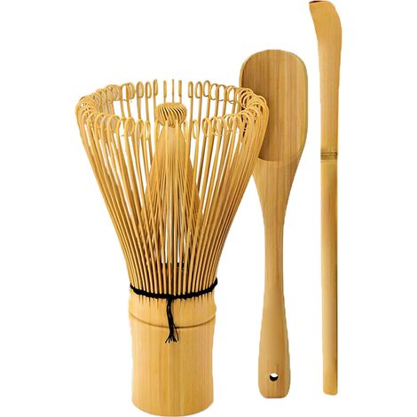 juego de batidor de matcha, bambú natural, cuchara medidora, cucharilla, preparación tradicional. (1/5)