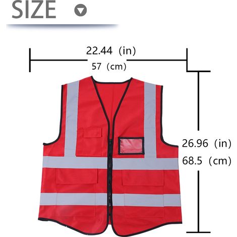 Gilet de sécurité réfléchissant multicolore (rouge) (1/5)