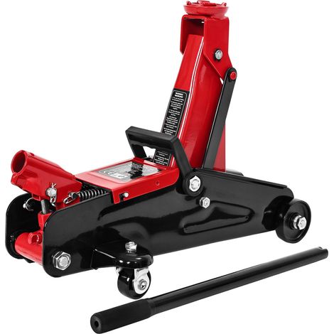 Cric hydraulique 2 t, certifié tüv, levier démontable, noir/rouge (1/5)