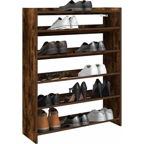 Schuhregal Räuchereiche 80x25x100 cm Holzwerkstoff