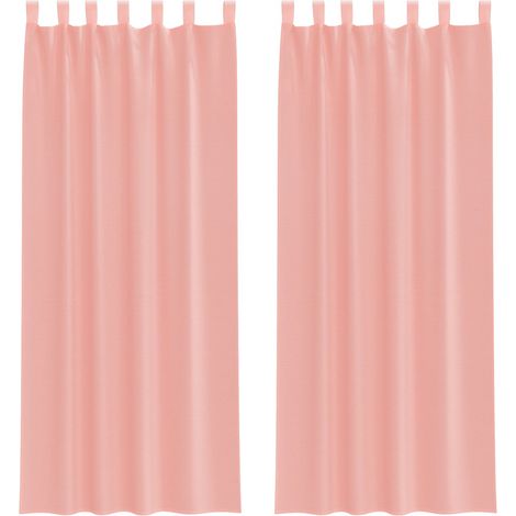 Maison Exclusive - Voile Vorhänge mit Stangentaschen 2 Stk. Rosa