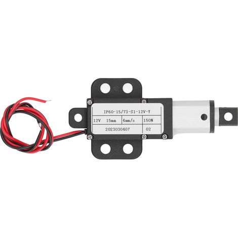 Vérin linéaire électrique micro 150N en alliage d'aluminium course 15 mm mini actionneur de déplacement industriel 12V IP60YR (1/5)