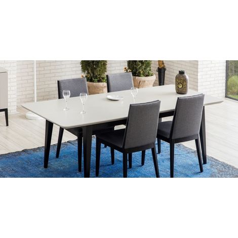 Comedor completo MARE con 4 sillas negro y crema