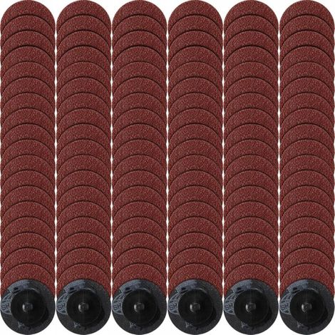 Disques de ponçage rouges de 2 pouces, grain 114, avec rouleaux de grain 120 pour le polissage de surface, l'ébavurage et l'élimination de la rouille. (1/5)