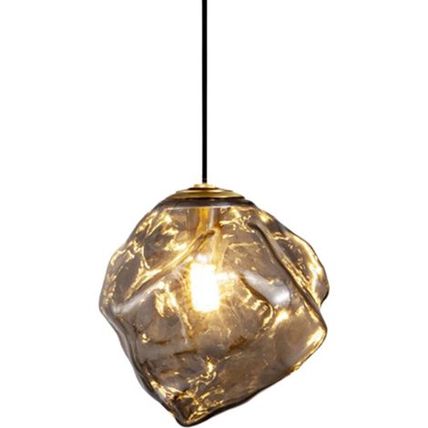 Suspension SWEMOPP style moderne mi-siècle en verre gris - Plafonnier vintage industriel en verre soufflé ambré pour îlot de cuisine, petite chambre et salle à manger (1/5)
