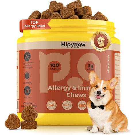 Friandises anti-allergies et immunostimulantes pour chiens - Saveur poulet (1/5)