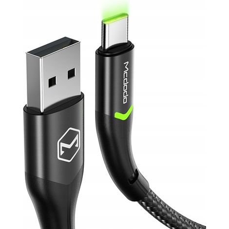 Câble USB-C Mcdodo à charge rapide pour chargeur Samsung, USB Type-C avec LED, 1 m (1/5)