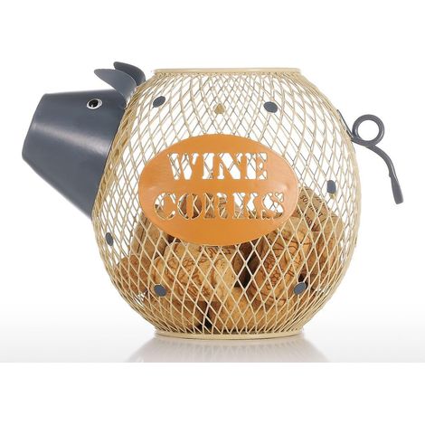 Tooarts Niedlicher Weinkorken in Schweinchenform, Metallskulptur, Tierkunst, Geschenkidee (1/5)