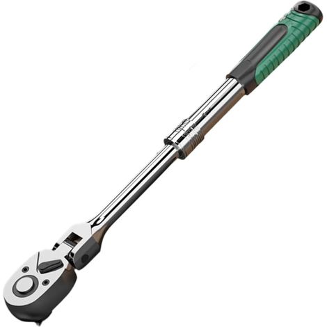 Clé à cliquet à tête réglable, tête extensible, design à 72 dents, compacte et légère pour les tâches d'entretien des espaces confinés, clé à cliquet portable pour un usage domestique (1/5)