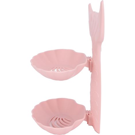 Porte-savon mural double couche avec égouttoir pour accessoires de salle de bain (1/5)
